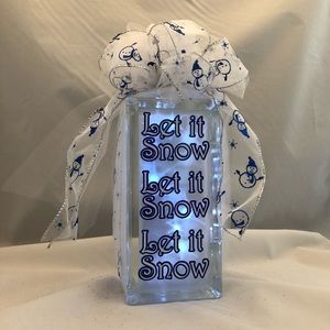 Handmade Christmas themed glass light block